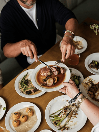 Elegant dining table setting for two