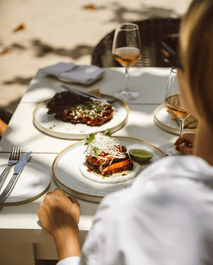 Group dining experience at a table